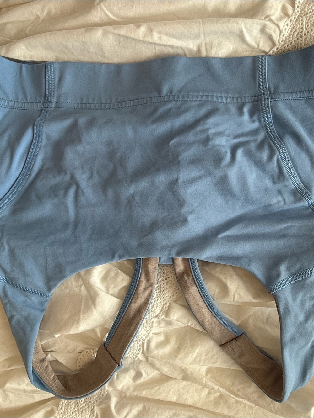lululemon athletica Dusty Blue with Taupe Trim Sports Bra